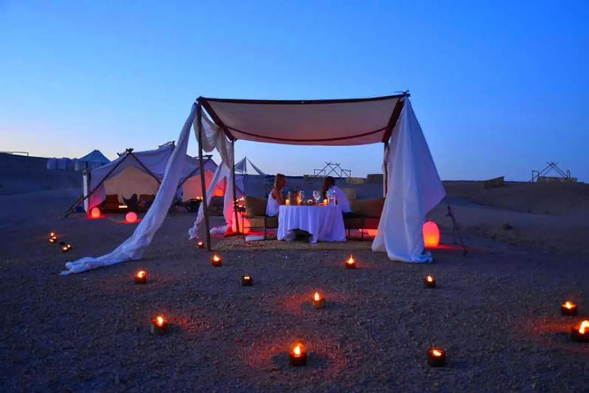 Agafay Desert private sunset camel ride from Marrakech